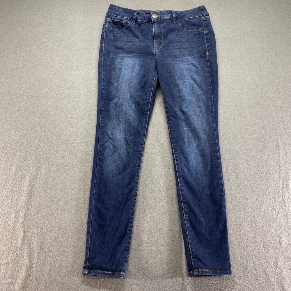 Refuge Skinny Jeans Womens 8 Dark Wash Stretch Denimâ Whiskered Slim Fit